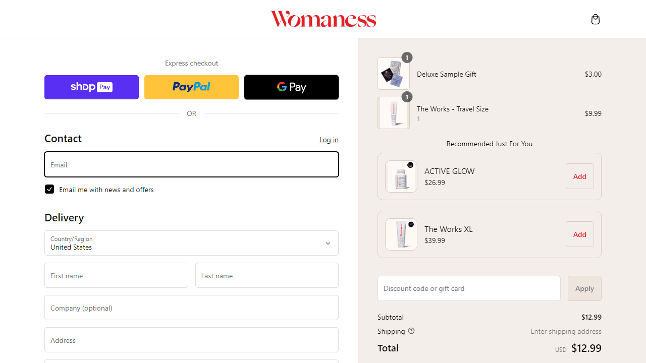 How to apply Womaness coupon code